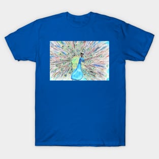 Peacock Watercolour Painting T-Shirt